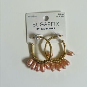 NWT Sugarfix Gold Tone and Pink Hoop Earrings✨